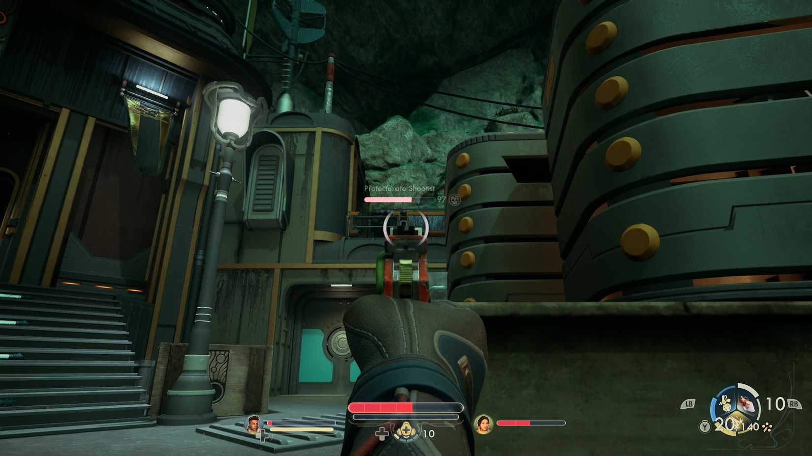 Hiding behind cover in The Outer Worlds 2