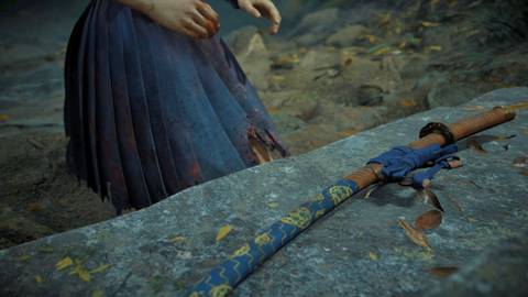 Hinako Picking Up the Sacred Sword Silent Hill f