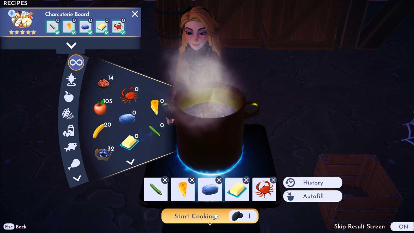 how to cook charcuterie board in ddv disney dreamlight valley