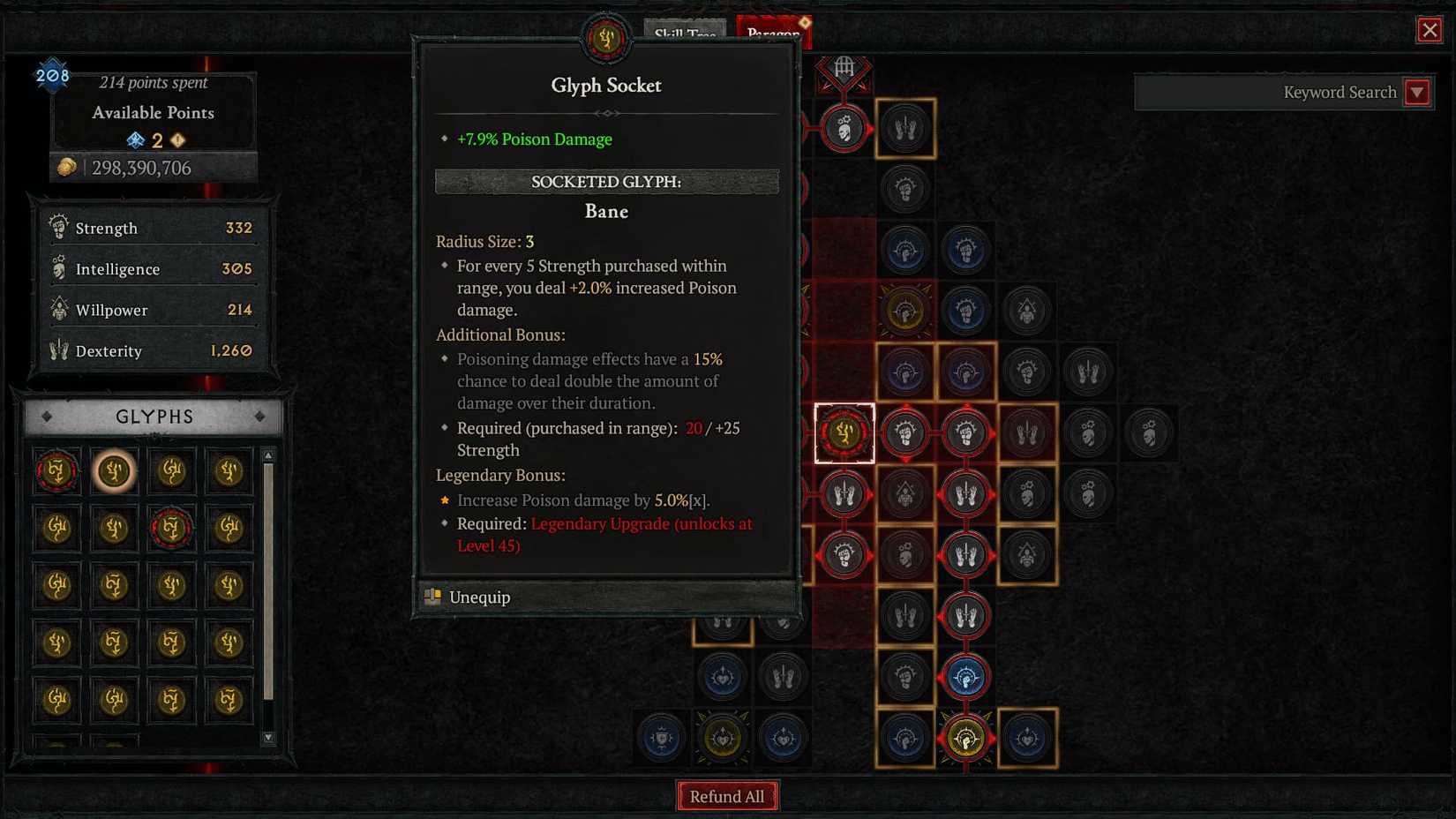 D4 Centipede Spiritborn Build Bane Glyph