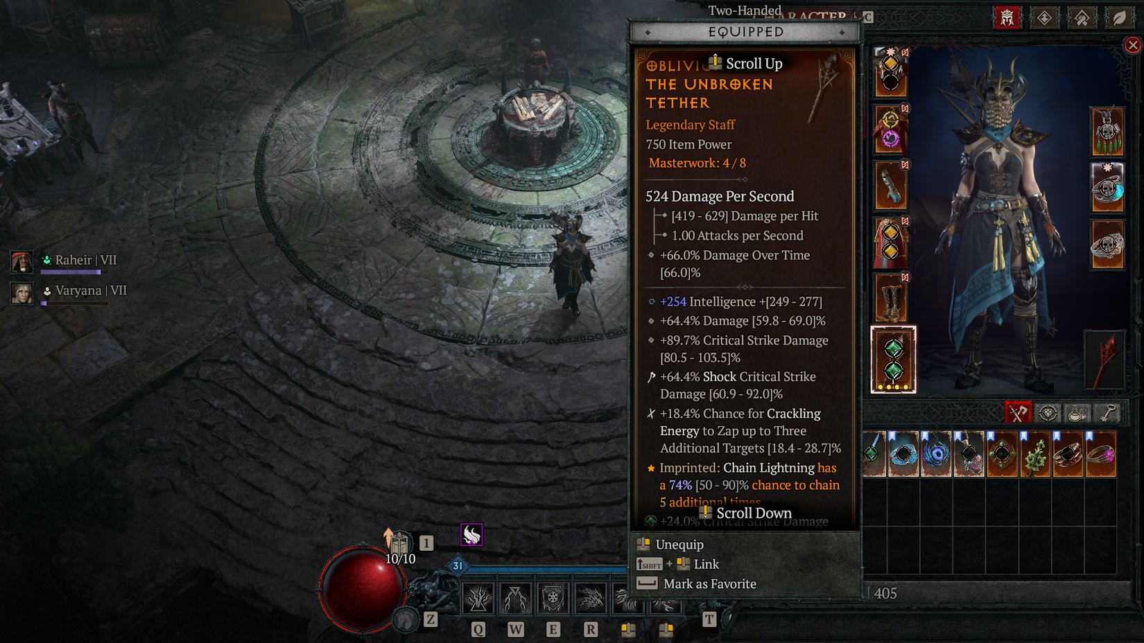 D4 Crackling Energy Sorcerer build weapon