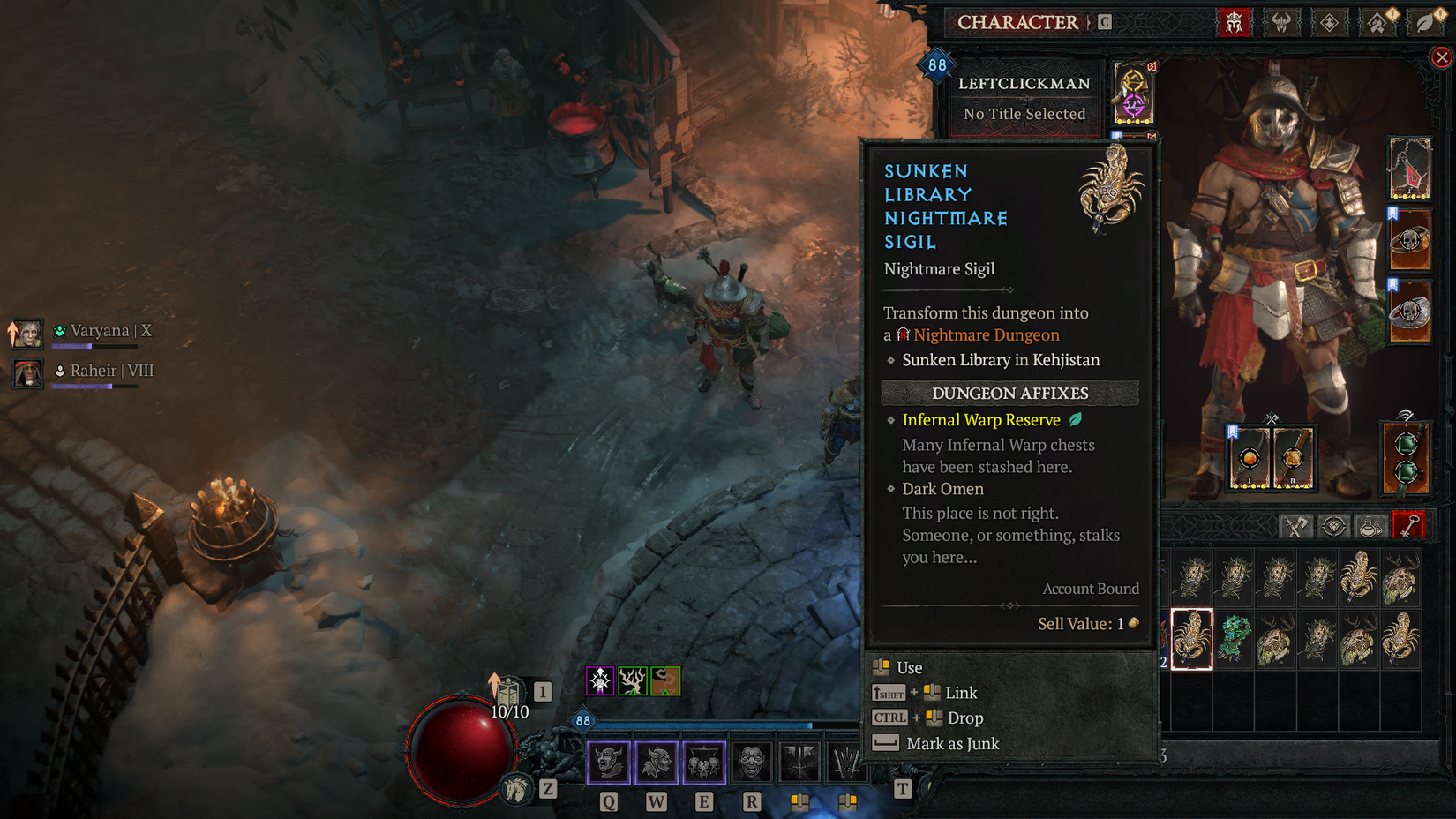 D4 Infernal Warp Reserve Nightmare Dungeon