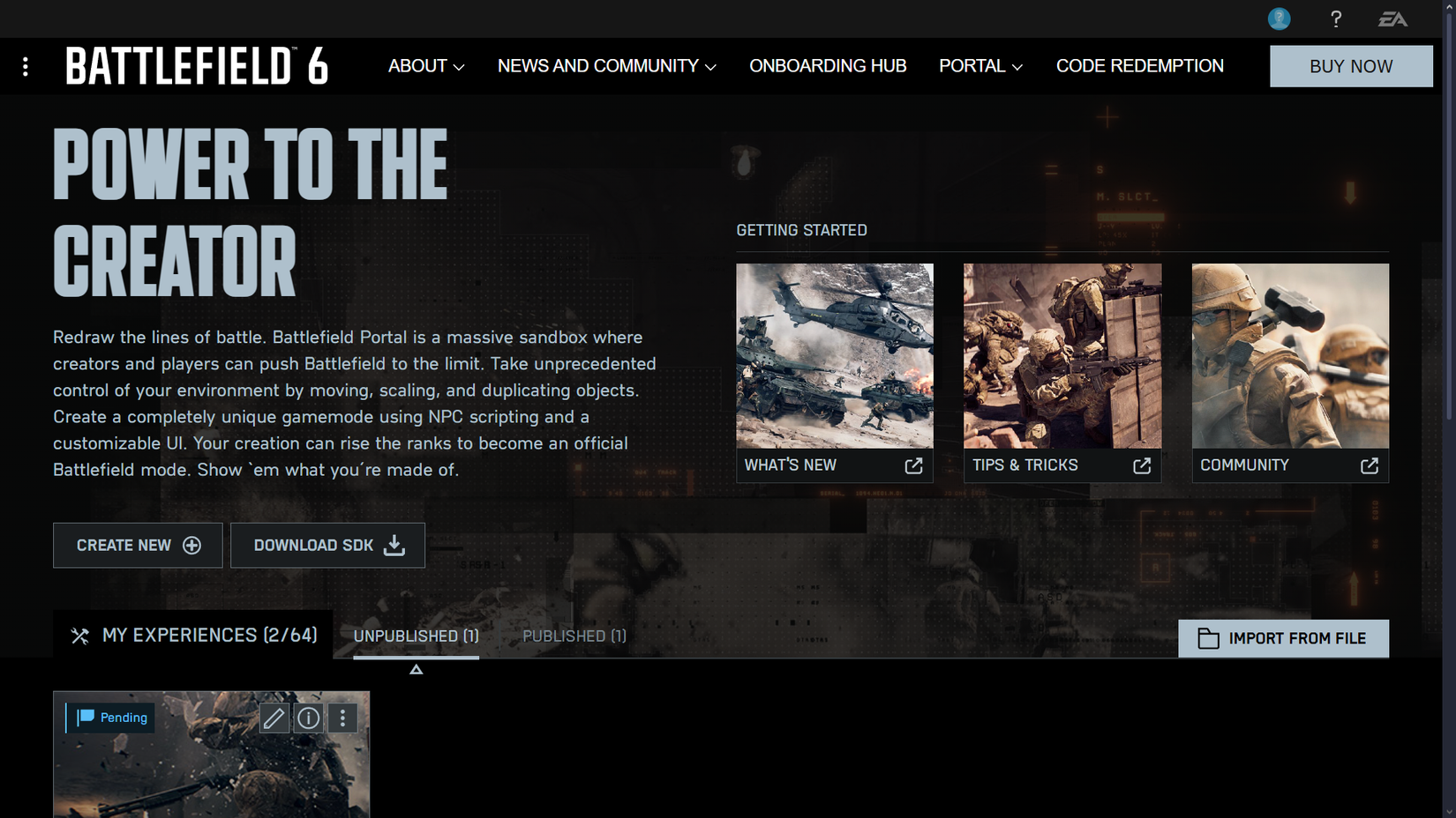 Tela principal do BF6 Portal Web Builder Battlefield 6 Guia do Construtor de Portais – Dropraro