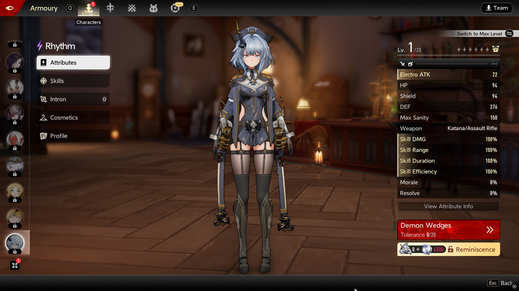 DNA Rhythm Armoury Screen