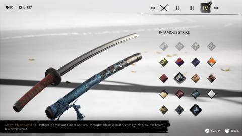 Infamous strike sword kit in Ghost of Yotei
