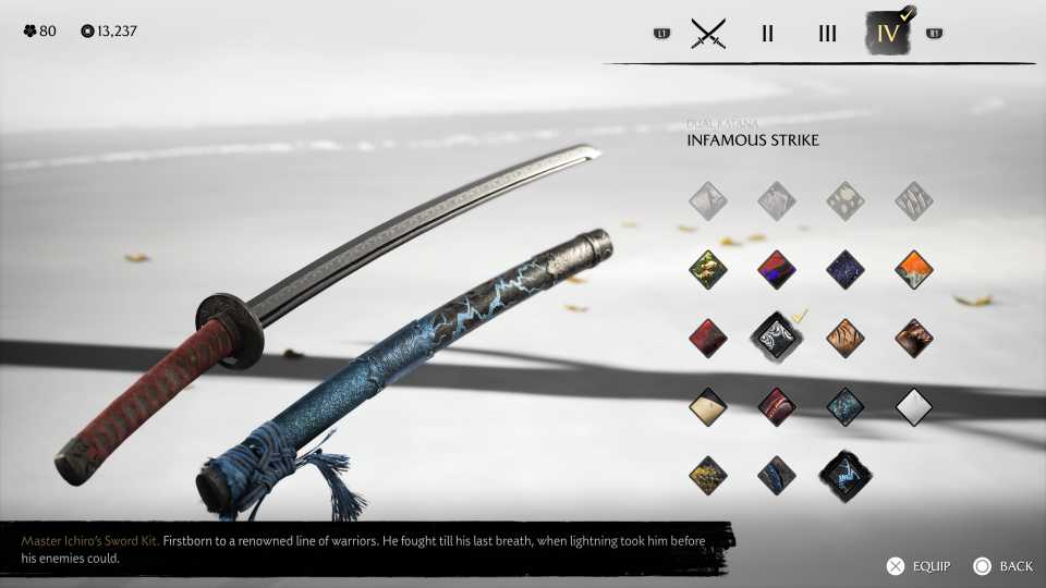 Infamous strike sword kit in Ghost of Yotei
