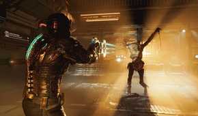 Isaac fighting a Necromorph - Dead Space