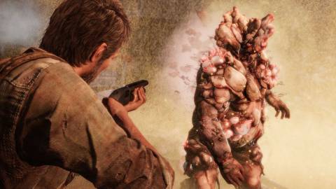 Joel fighting an infected - The Last Of Us Remastered