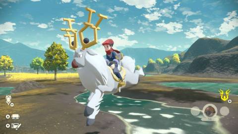 Rei running around in the Ride Wyrdeer - Pokemon Legends Arceus