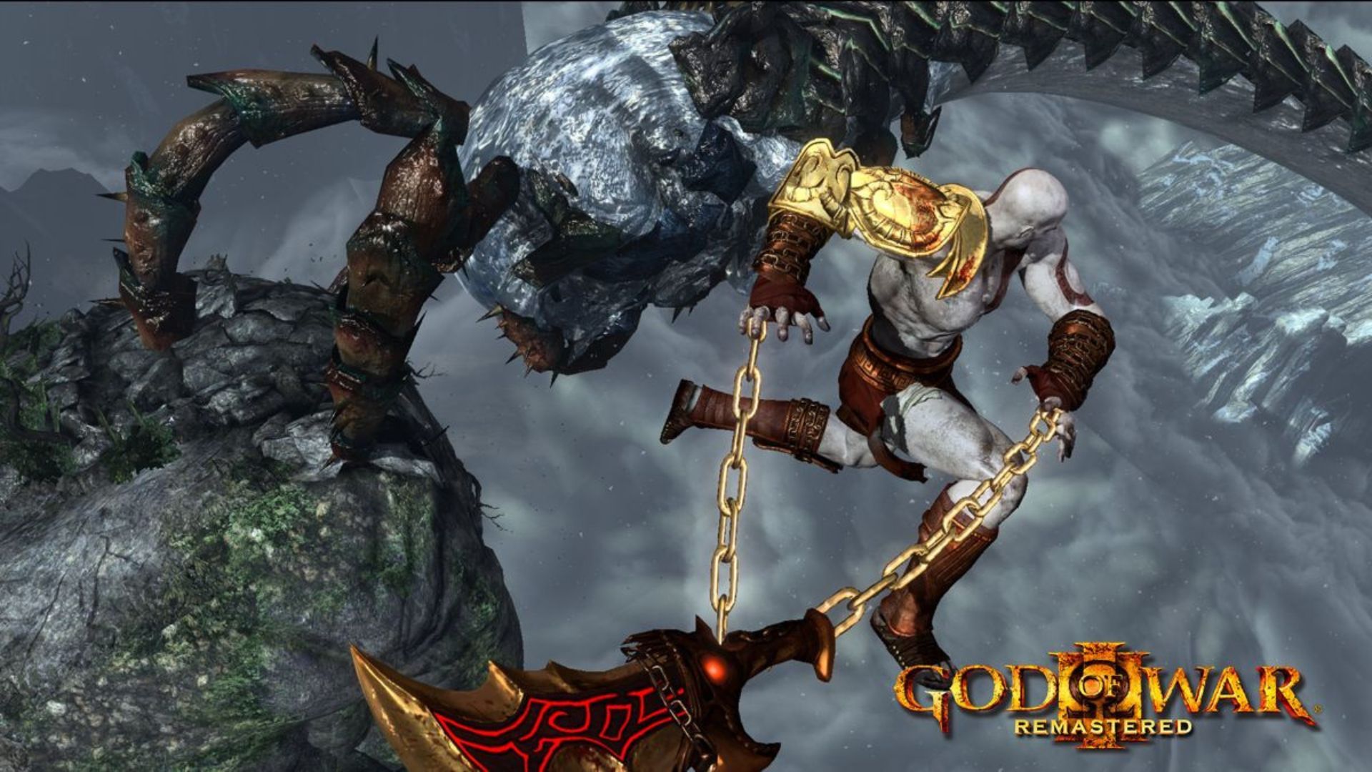 Kratos fighting Poseidon - God Of War 3