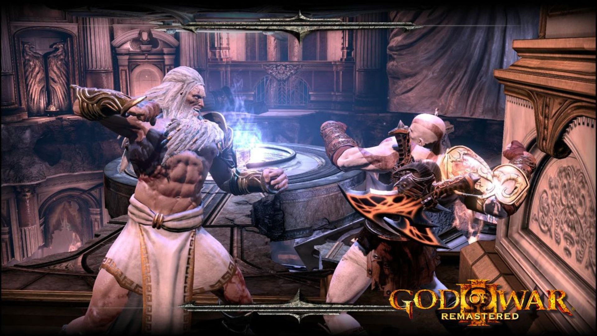 Kratos fighting Zeus - God Of War 3