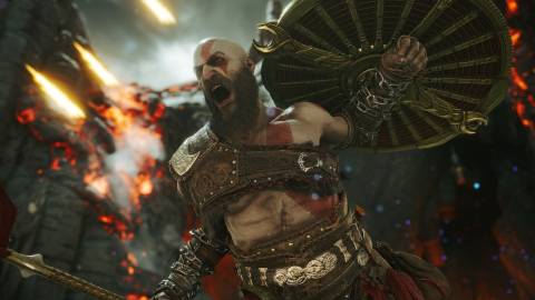 Kratos showcasing his immense strength - God of War Ragnarok