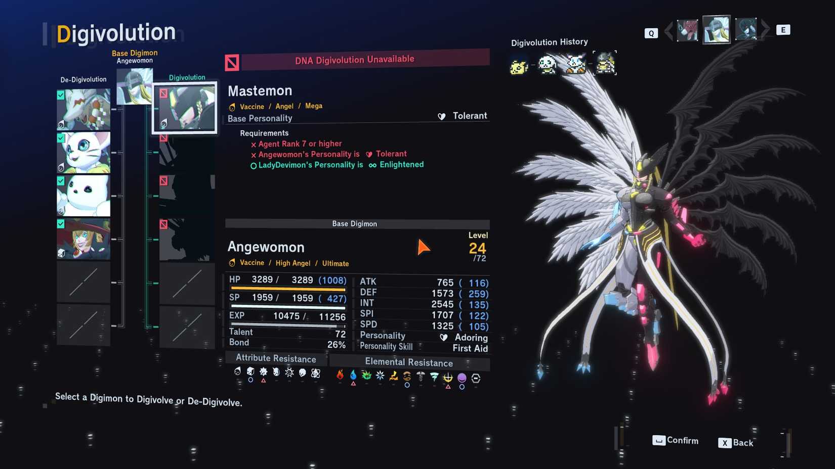 Lady Devimon Angewomon Jogress Mastemon Digimon Story Time Stranger