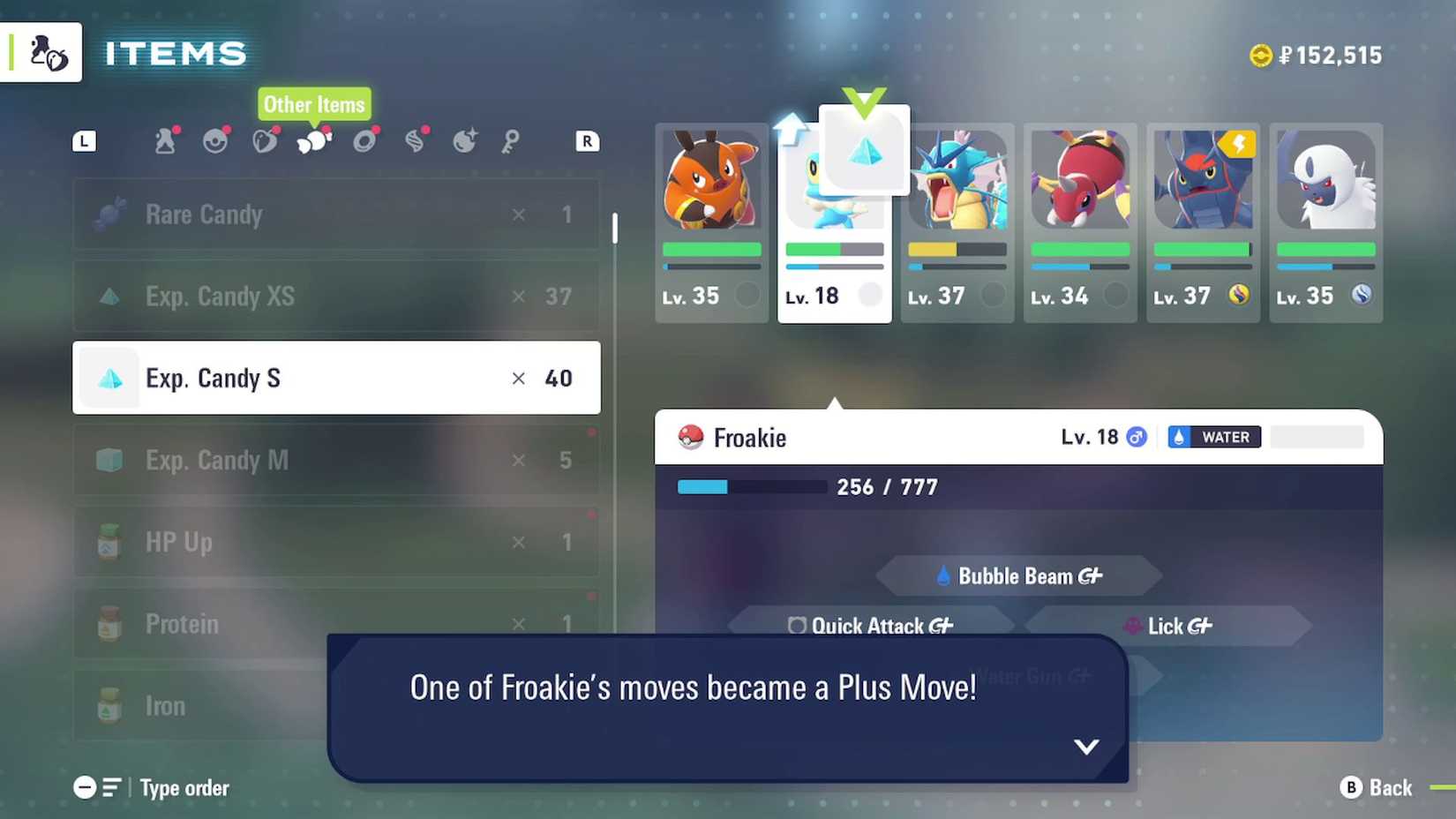 learning a plus move via level up in pokemon legends za
