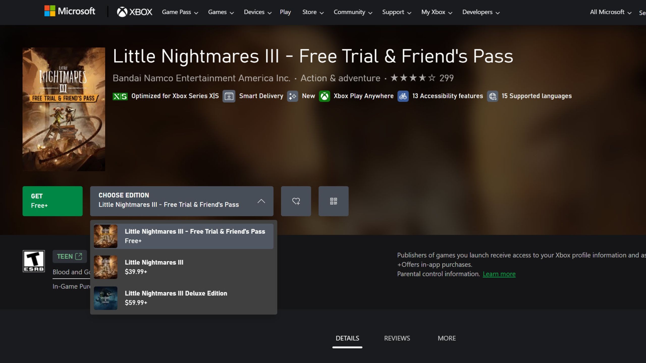 Little Nightmares 3 Friend's Pass Xbox