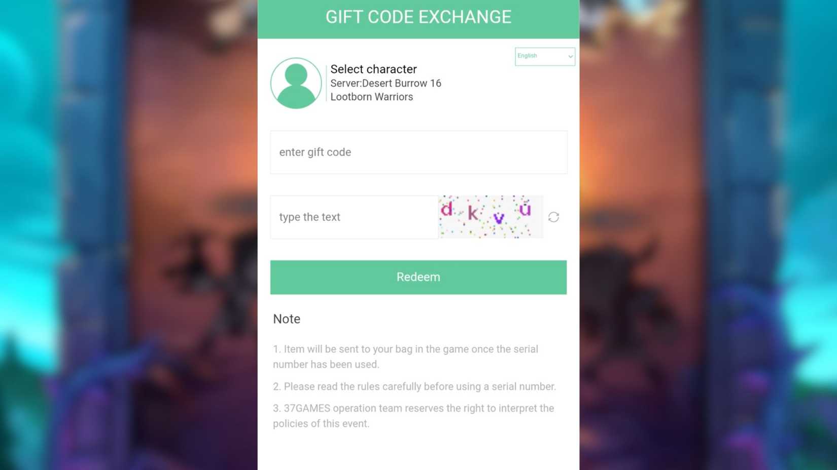 Lootborn Warriors the codes tab