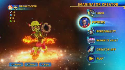 Making a character in Skylanders Imaginators