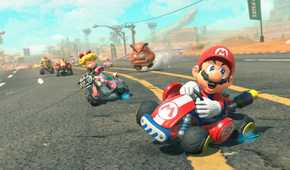 Pembaruan Dunia Mario Kart Terbaru Dirilis Hari Ini 17 Mario and Peaching driving their karts in Mario Kart World.