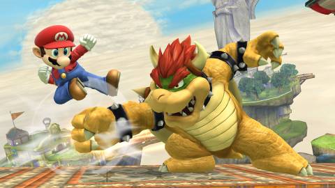 Mario fighting Bowser - Super Smash Bros. For Wii U