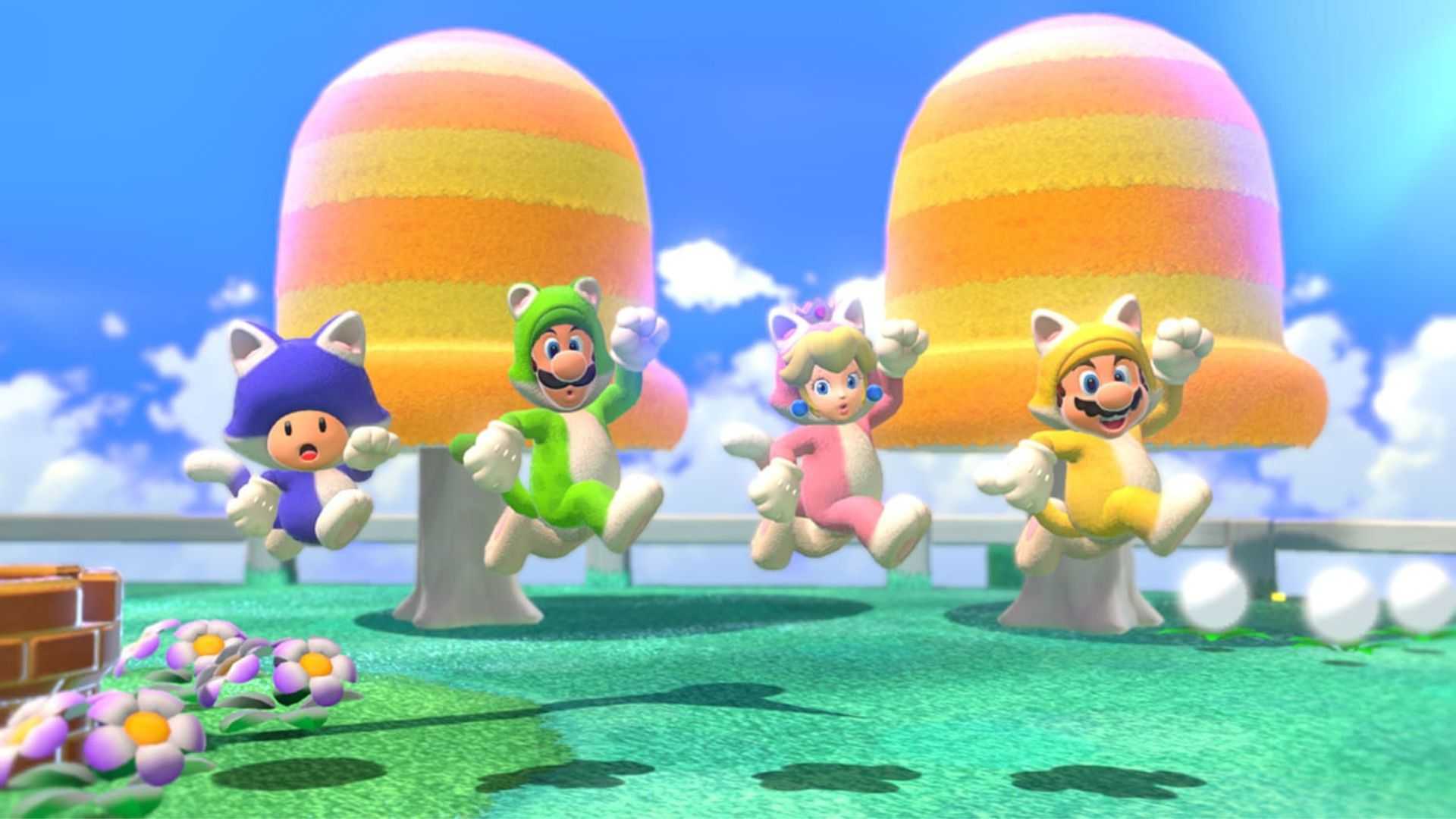 Kebocoran 3D Super Mario Raih Kredibilitas Berkat Pengumuman Resmi Nintendo 21 Mario, Luigi, Peach and Toad complete a level with the Cat Suit - Super Mario 3D World