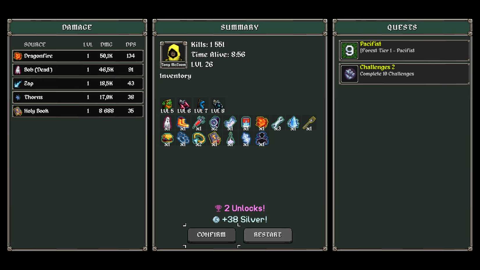 megabonk stats pacifist challenge