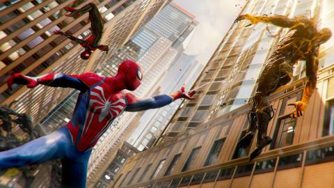 Miles and Peter defeating enemies together - Marvel's Spider-Man 2