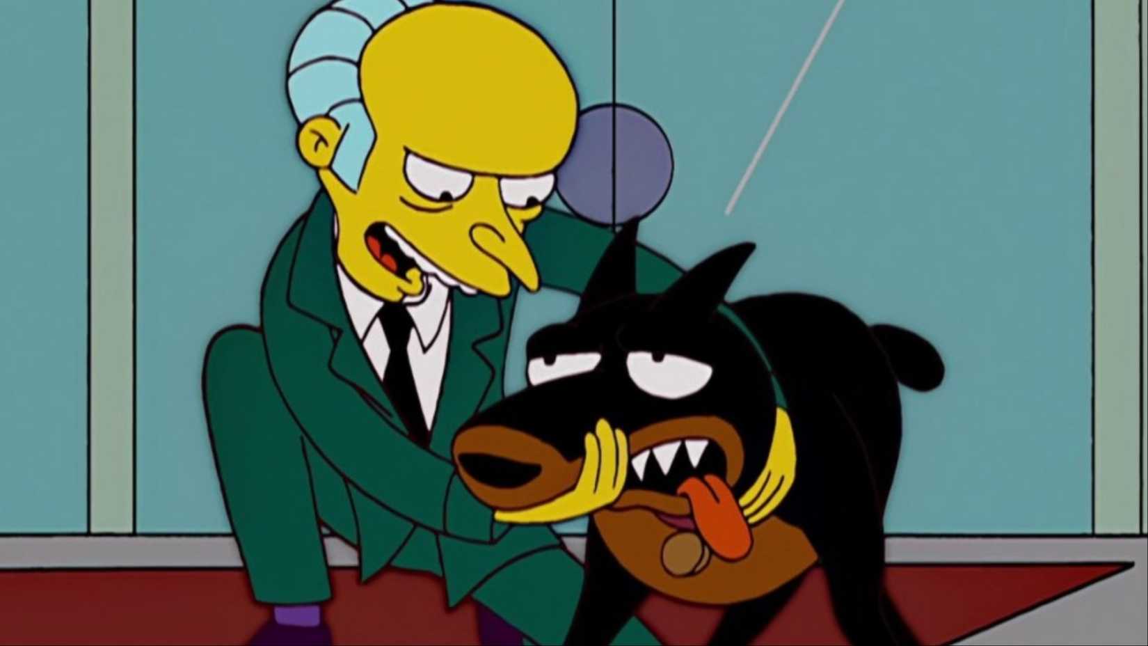 mr burs chases the simpsons