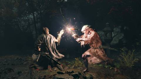 Musashi clashes swords against another sword-wielding enemy - Onimusha Way Of The Sword