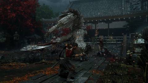 Musashi confronts a giant winged boss - Onimusha Way Of The Sword