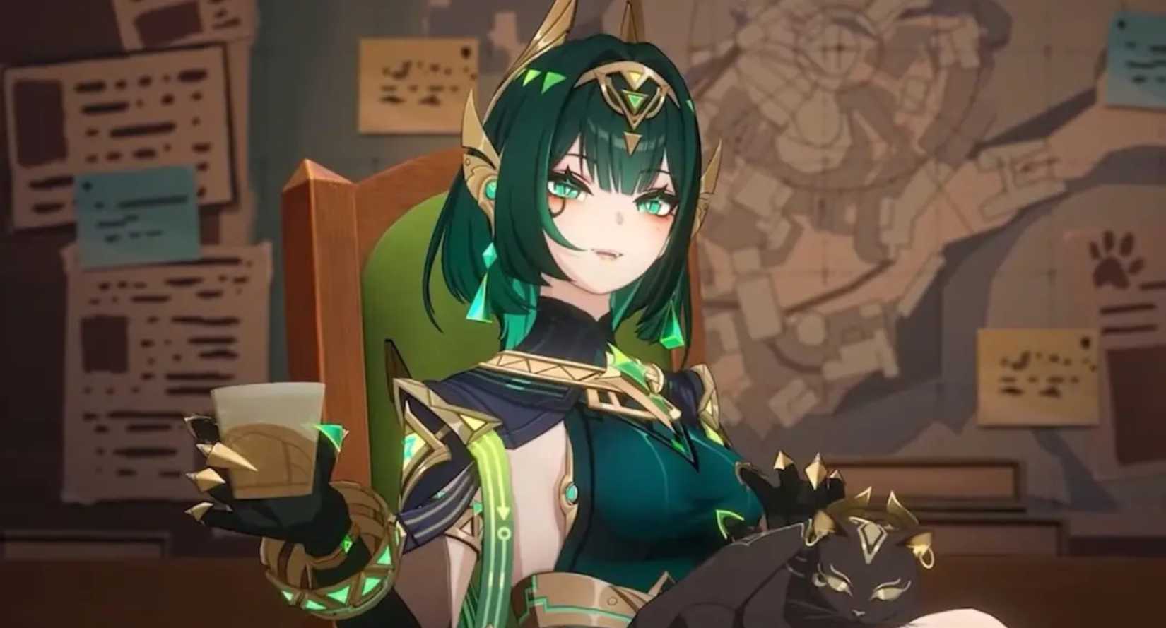 Nefer drinking Genshin Impact