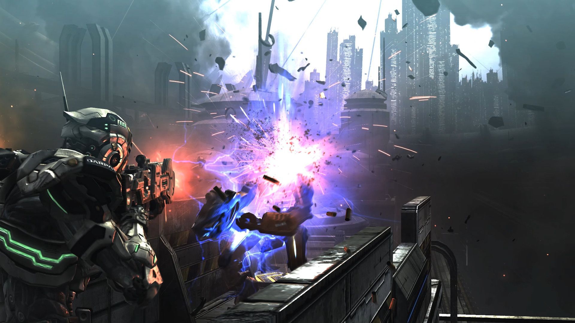 Official in-game screenshot of the third-person combat - Resident Evil 5