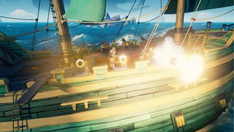 Official screenshot of the game's naval combat - Sea Of Thieves