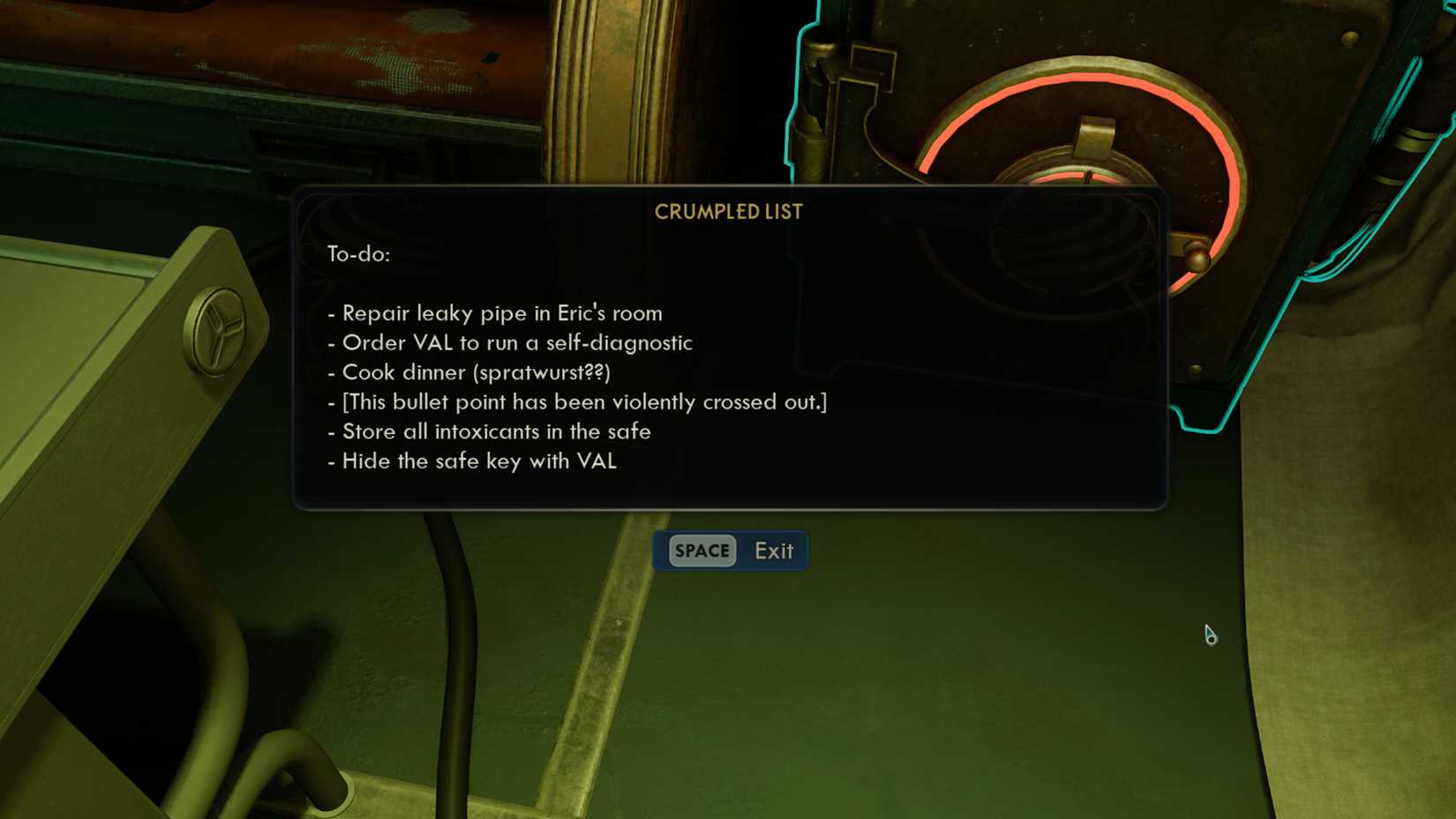 Outer Worlds 2 Commanders Safe Key Location Crumpled List