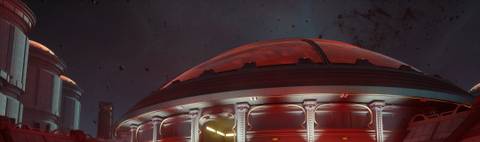 A shot of the Skip Labs dome in Outer Worlds 2's Horizon Point Station level.