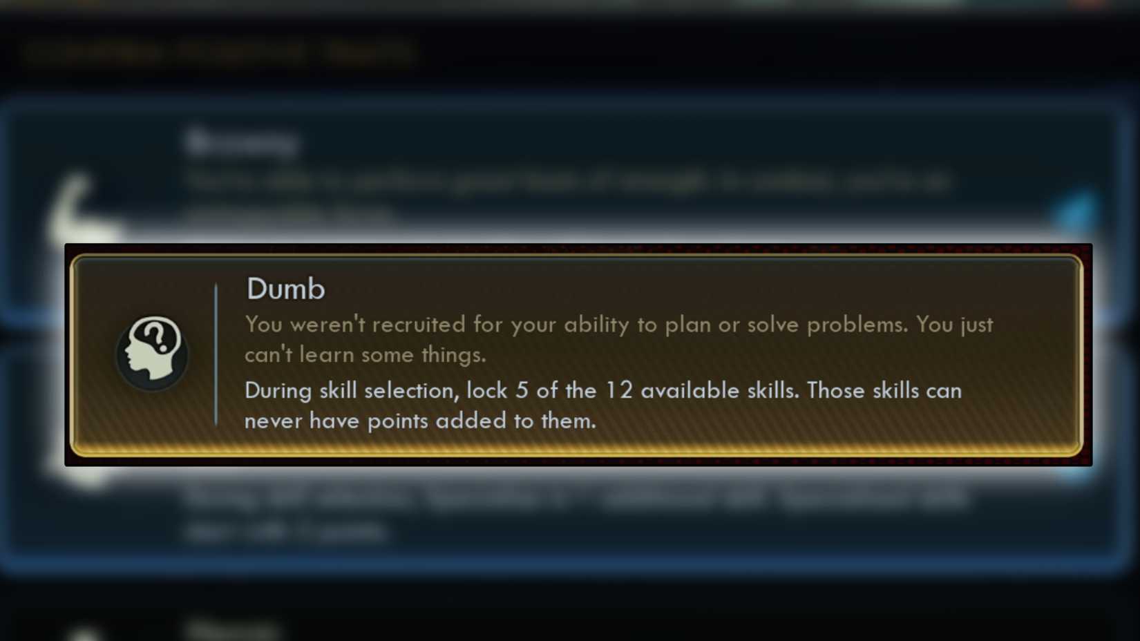 Outer Worlds 2 Negative Traits Dumb