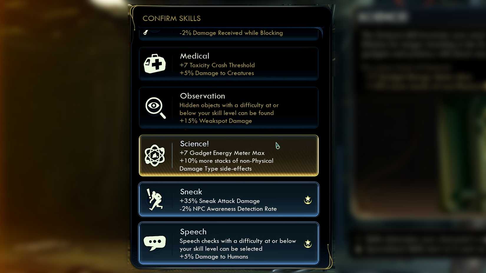 Outer Worlds 2 Starting Backgrounds Traits Skills Skill 3
