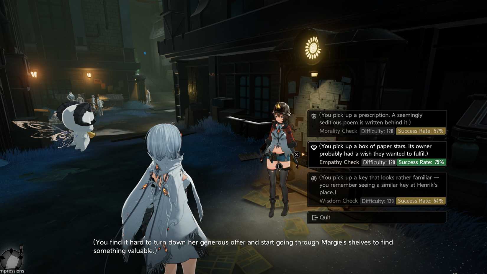 pass morality empathy wisdom checks to start hello icelake quest in dna duet night abyss