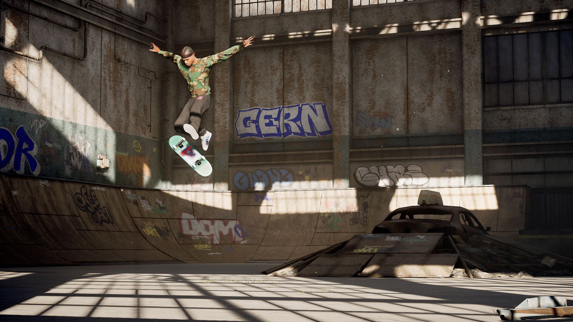 Performing a kick flip in Tony Hawk's Pro Skater 1 + 2