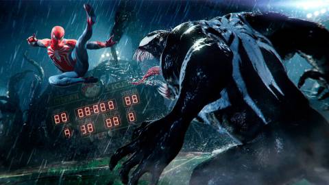 Peter fighting Venom at the end of the game - Marvel's Spider-Man 2