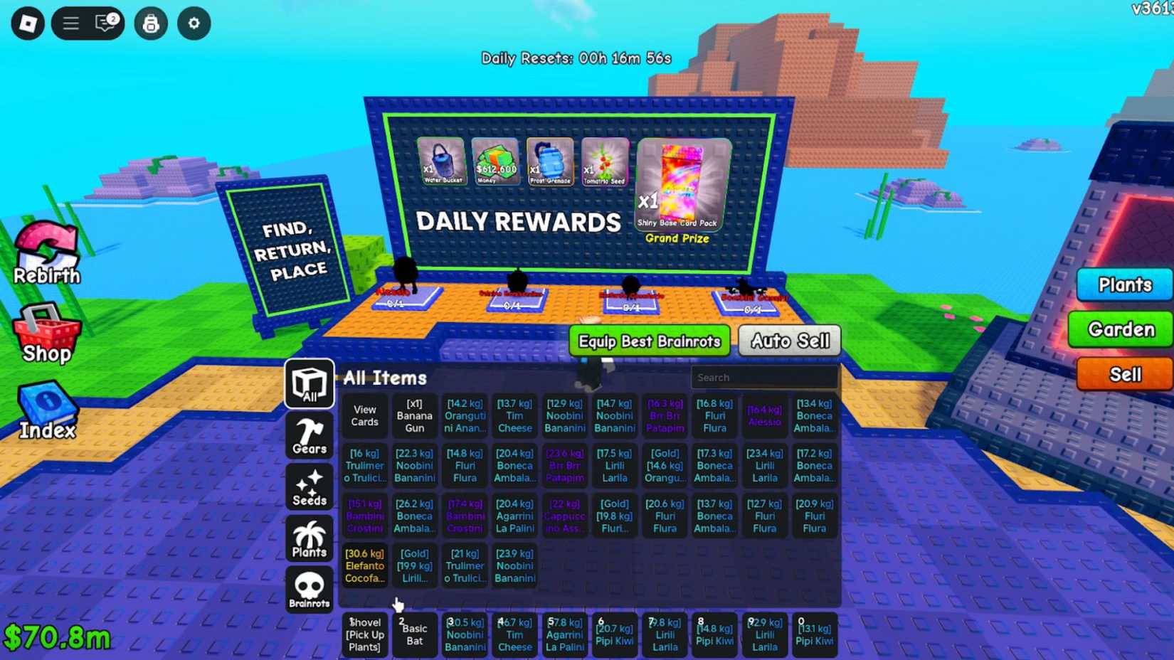 Plants vs Brainrots all items