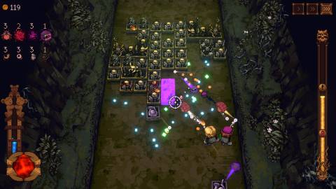 Playing as The Cohabitants in the Bone X Yard level in Ball X Pit