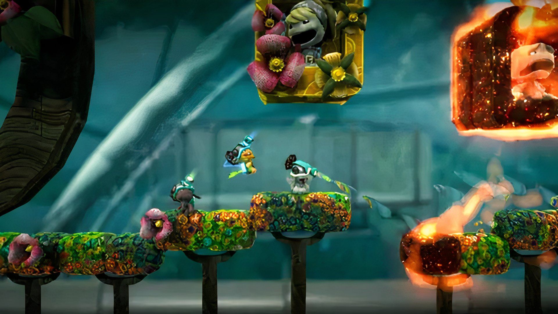 Playing through a level in LittleBigPlanet 2