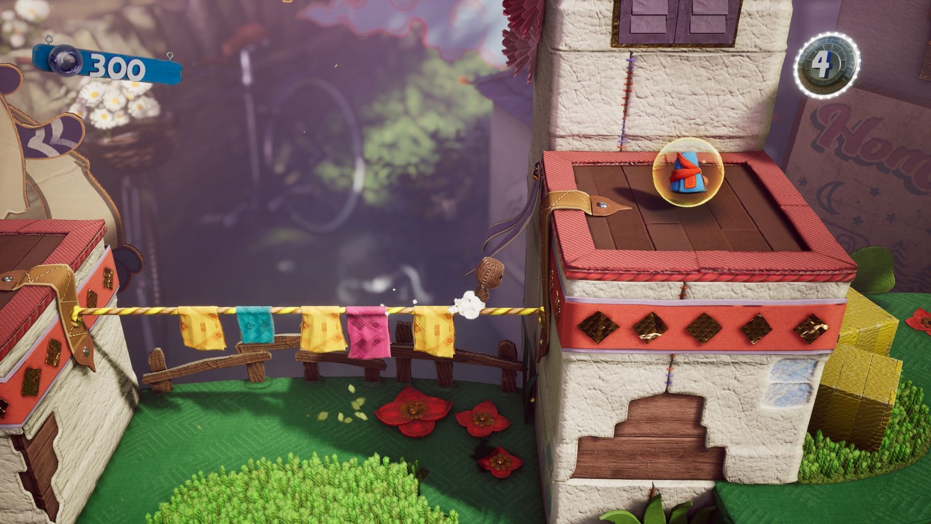 Playing through a level in Sackboy A Big Adventure