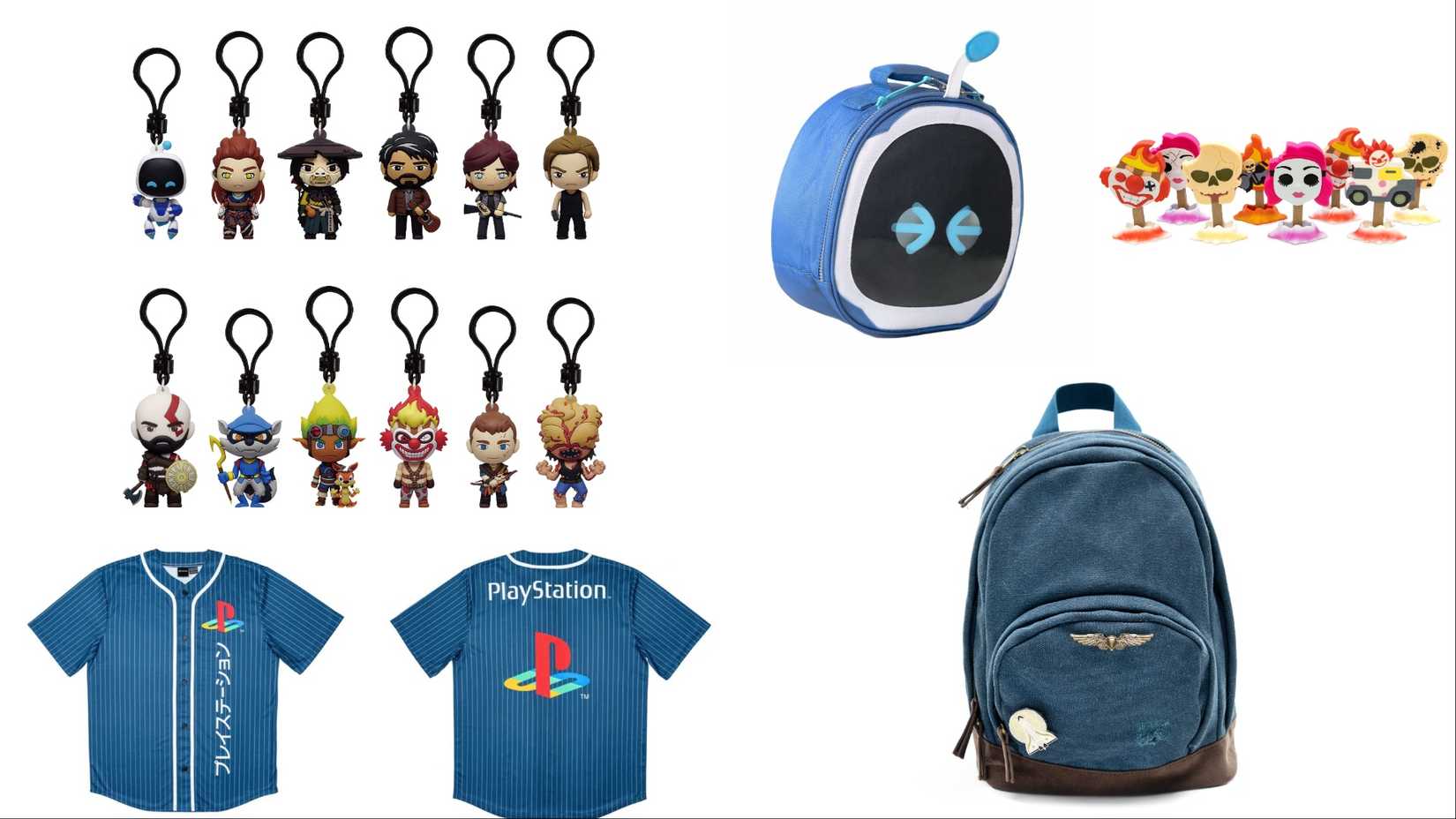 PlayStation Products Last US Ellie Backpack Astro Bot Lunchbox Jersey Clip Twistet Metal Meltz