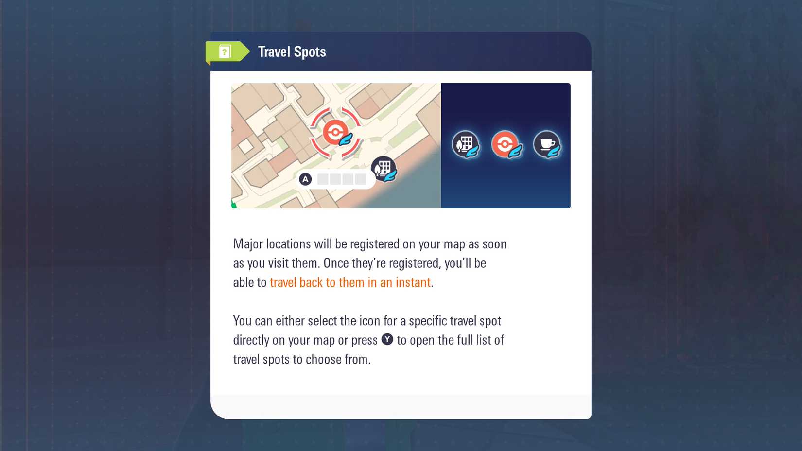Pokemon Legends Z-A Fast Travel System Popup tutorial