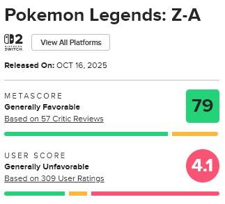 pokemon legends z-a review bombed