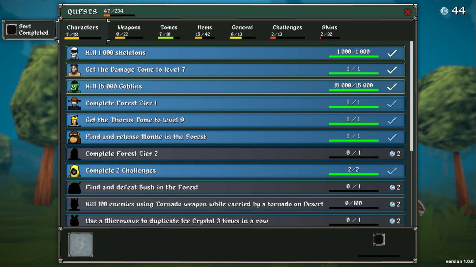 quests screen megabonk