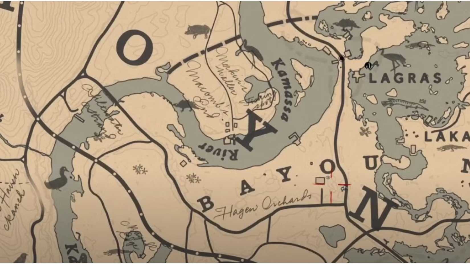 lokasi item RDR2: lokasi buku The Case Of The Shrew In The Fog