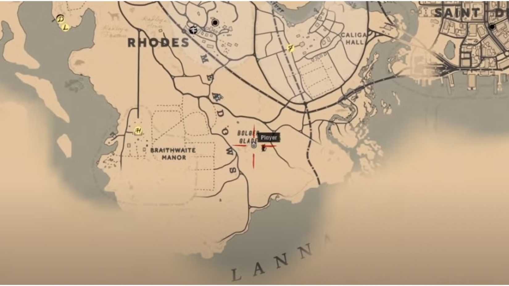 lokasi item RDR2: titik muncul skunk