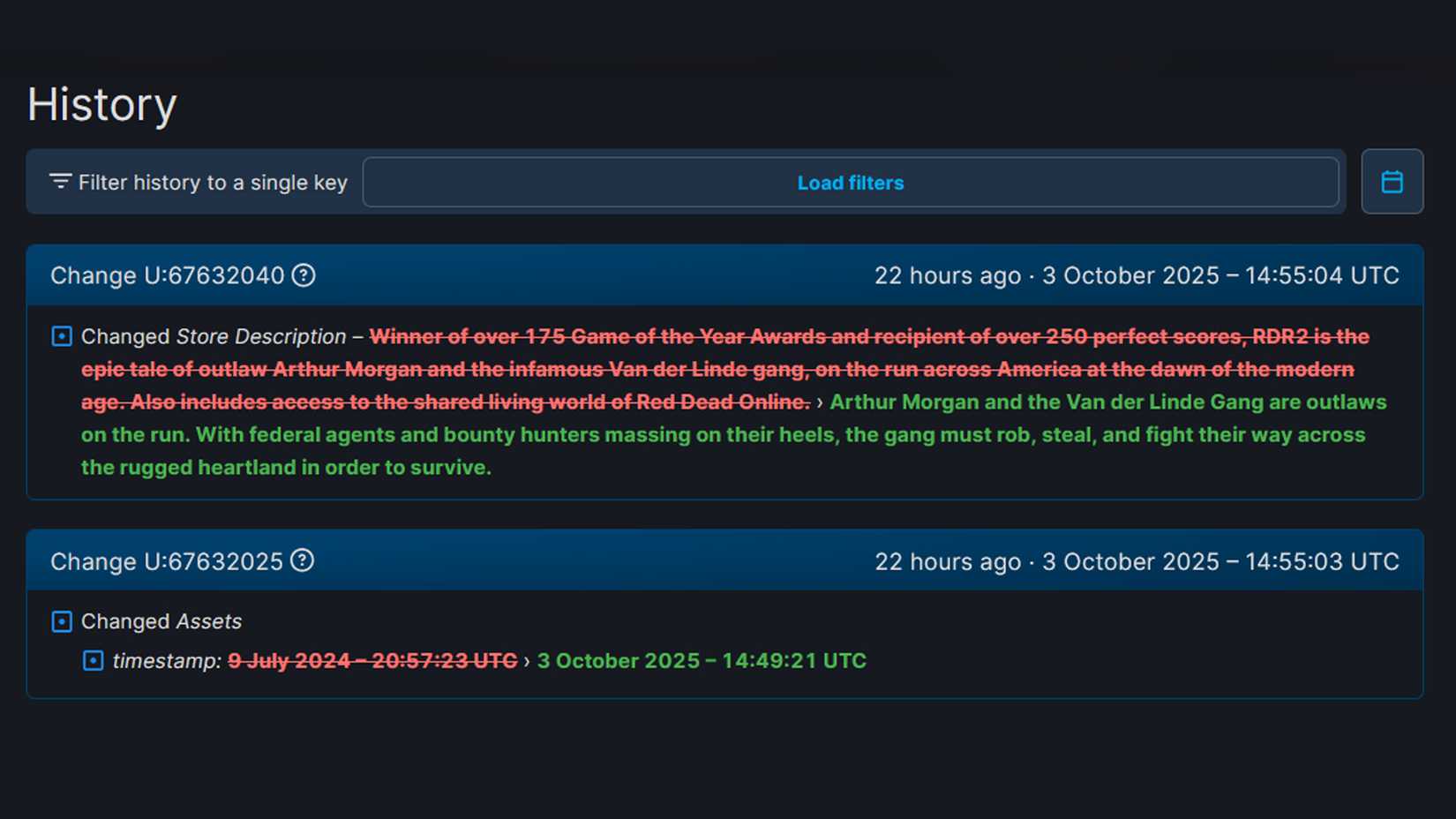 Red Dead Redemption 2 SteamDB Page Update